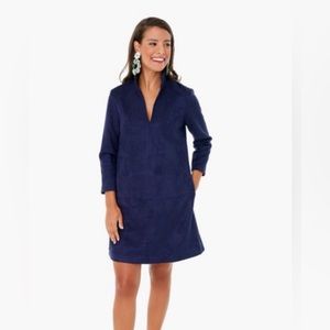 Tuckernuck Navy Suede Stretch Clifton Dress XL